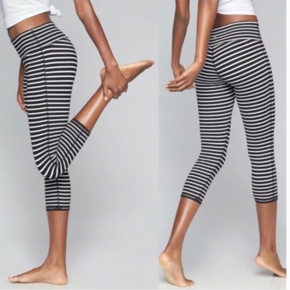 Athleta Pants - Athleta Chaturanga Striped Capri Leggings